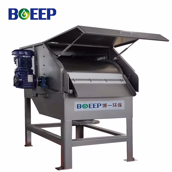 Equipo de tratamiento de aguas residuales industriales de pantalla fina del filtro de tambor rotatorio